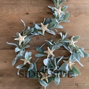 3 Foot Length - Starfish and Lambs Ear Garland